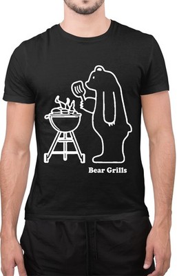 Lustiges Bear Grills BBQ Grills Liebhaber Barbecue Wochenende Oberteil Männer T-Shirt