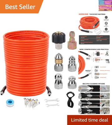 #ad 200FT Pressure Washer Sewer Jetter Kit 5800 PSI Water Jet Drain Cleaner Hose... $191.99