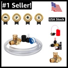 Camco RV Pump Converter Winterizing Kit Brass Valve Siphon Hose Adapters
