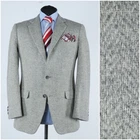 Mens BURBERRYS Tweed Jacket 42S US Size Herringbone Grey Wool Sport Coat Blazer