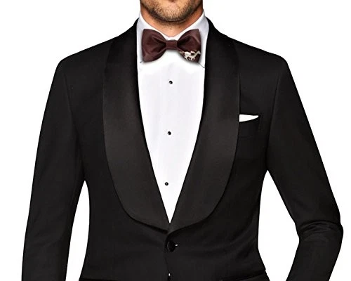 Pajarita 100 % seda satinada para hombre preatada equitación pajaritas lisas borgoña Foto 2 de 4