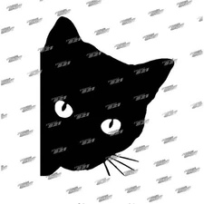 PEEKING CAT Decal Car Window Vinyl Sticker A Cute kitten peeking around a corner