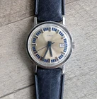 Vintage Timex Mercury 1974 Blue Roulette Dial Chrome Case (Runs)