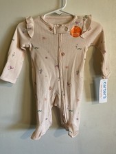 Carter's One Piece Outfit 2 Way Zipper, Footed Size Newborn Pink