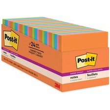Post-it Super Sticky Notes 654-24SSAU-CP 3 in x 3 in, 24 Pads, 70 Sheets/Pad