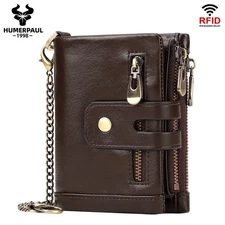 BULLCAPTAIN Genuine Leather Men's Wallet Bifold Purses Purse Card ID Holder New