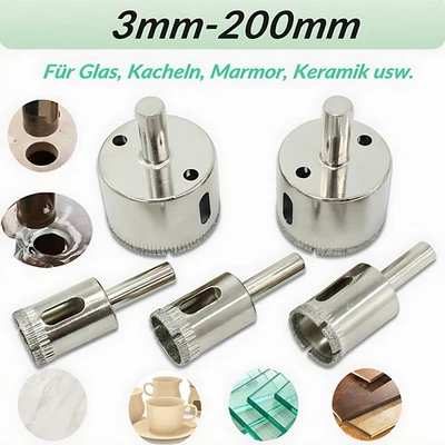 Diamantbohrer Ø3mm-200mm Glasbohrer Hohlbohrer Lochsäge Bohrkrone Fliesenbohrer - Bild 1 von 4