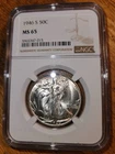 1946S  Walking Liberty Half Dollar   NGC MS 65