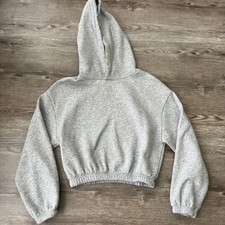Zara Cropped Fleece Hoodie Womens Small