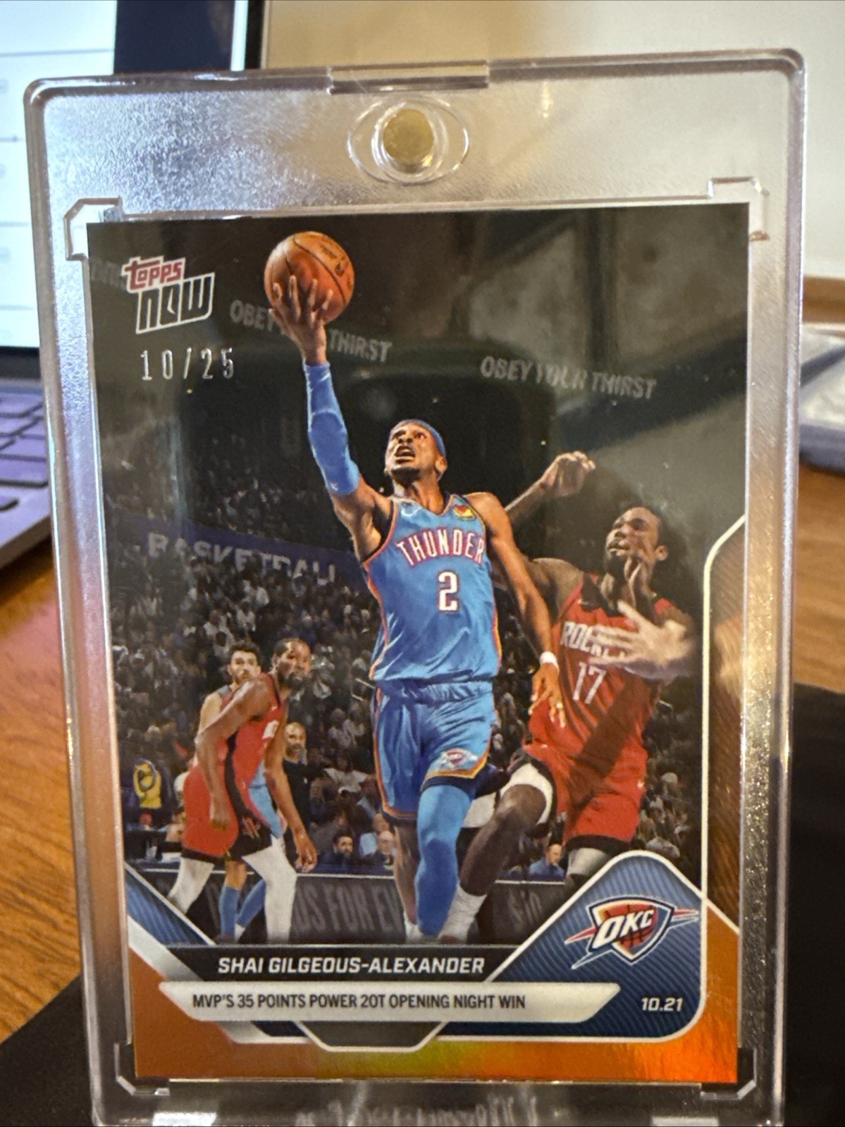 2025-26 Topps Now #1 Shai Gilgeous-Alexander Orange Foil 10/25