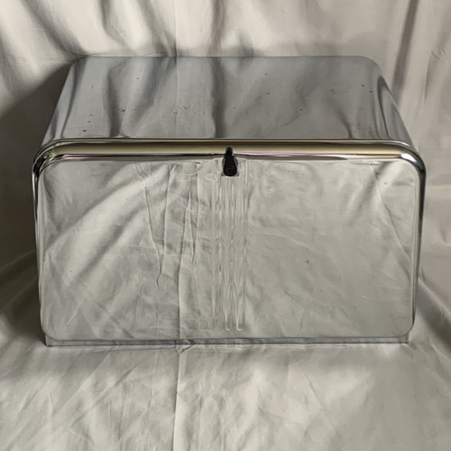 Vintage Rare Beauty Box By Lincoln Full Chrome Bread Box W/Cutting Board MCM