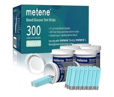 Box 300 Count Metene TD-4116 Blood Glucose Test Strips for Diabetes Exp: 06/2026