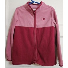 OSH KOSH 2 Tone Pink Fleece Zip Front Jacket Girls Size 6 6X