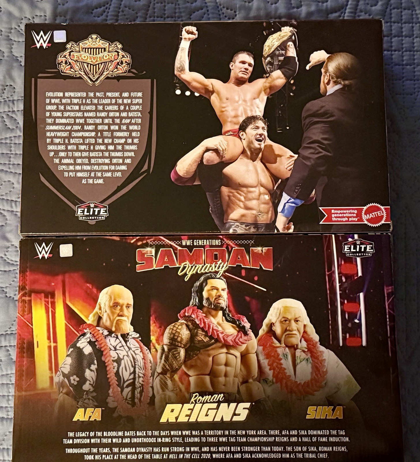 LOT OF 2 WWE MATTEL SAMOAN DYNASTY & EVOLUTION 3-PACK NEW HHH ROMAN REIGNS
