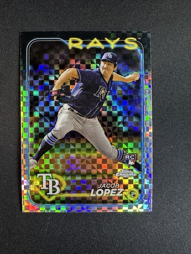 2024 Topps Chrome Jacob Lopez X-FRACTOR RC ROOKIE #225 Rays