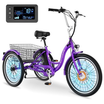 NAIZEA  Adult Electric Tricycle 7 Speed 24'' 26'' Adults Trike Cruiser Bike 350W