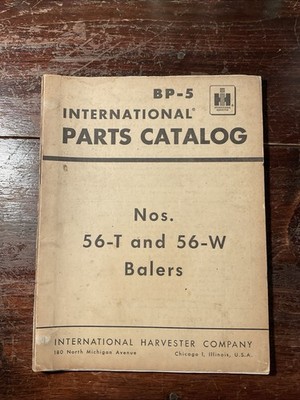 BP-5 International Harvester 56-T 56-W Balers Service Parts Catalog 1958