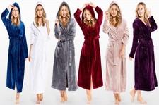 Super Soft Fleece Robe Cozy Lounge Hooded Robe Warm Plush Fleece Hooded BathRobe