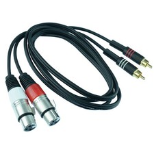 50cm 2 x RCA Male Plug Jack to XLR Female Socket Audio Lead