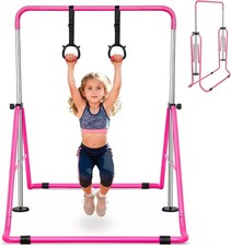 Gymnastics Bar for Kids, Adjustable Height Gymnastic Horizontal Bars, Folding Ex