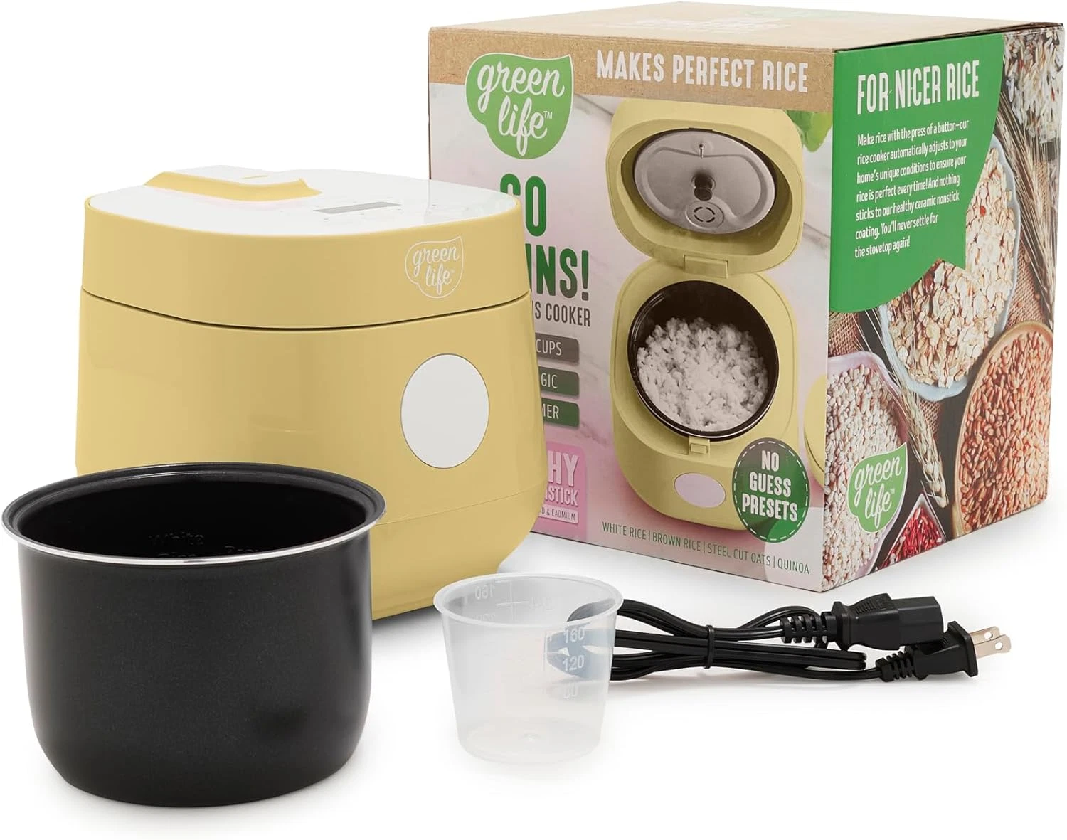 Arrocera digital 2 taza crudo 4 cocido olla ceramica presets avena quinoa 1 5 QT