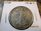 1918-S WALKING LIBERTY SILVER HALF DOLLAR FINE     82