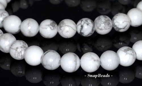 4 MM WEISS TÜRKIS HOWLITH EDELSTEIN RUND 4 MM LOSE PERLEN 15,5 ZOLL - Bild 1 von 1