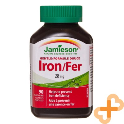 Jamieson Gentle Eisen 28mg 90 Kapseln Hilft zu Verhindern Eisen Mangel