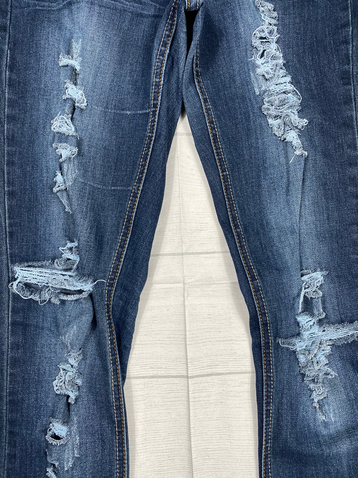Mind Code Mid Rise Destroyed Distressed Skinny De… - image 2