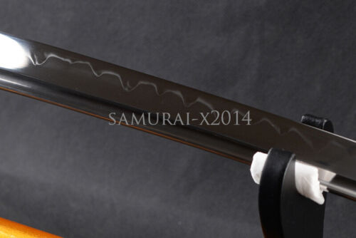 High carbon steel japanese samurai katana sword clay tempered real hamon blade - Picture 10 of 12