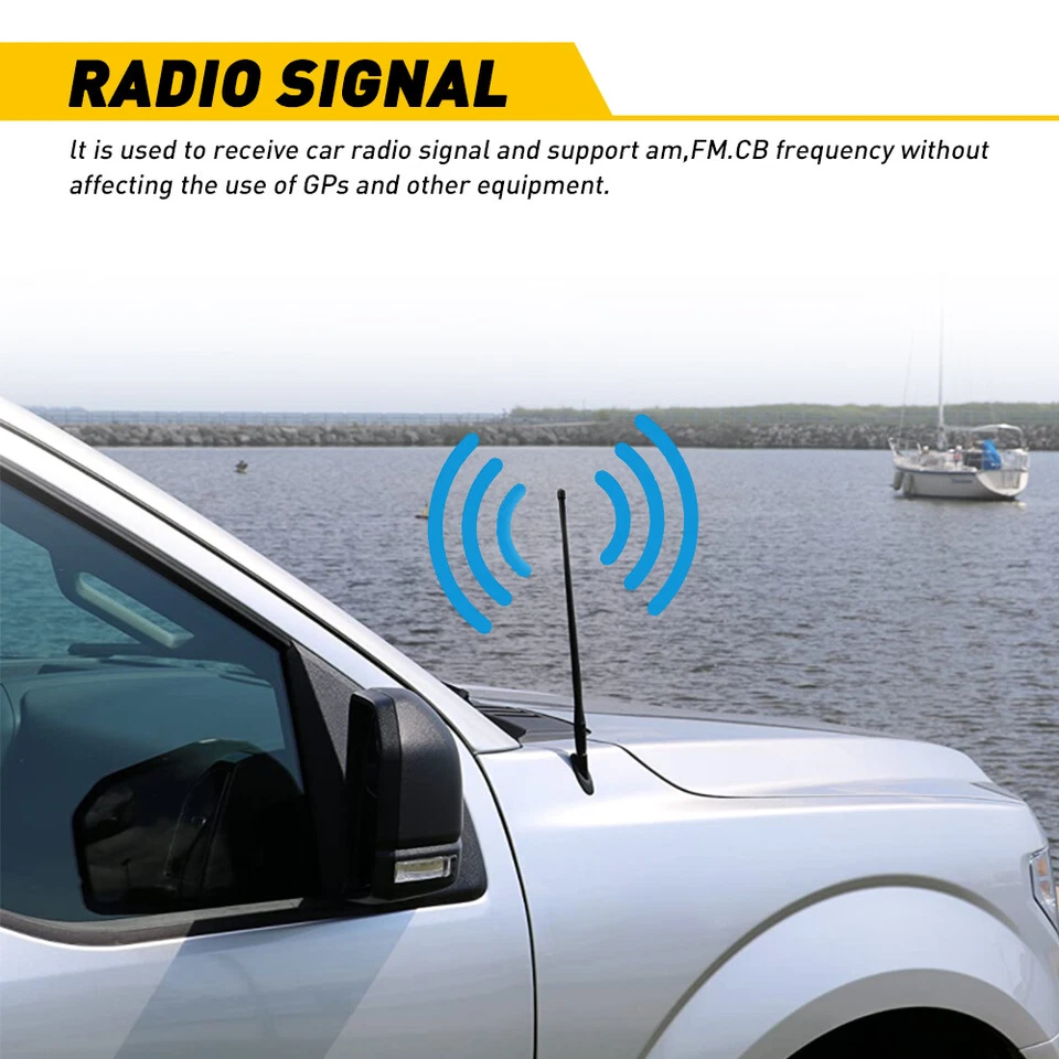 13" Universal Mount Car Radio AM/FM Amplified Signal Aerial Antenna F/Truck Boat - Изображение 3 из 4