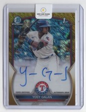 2023 Bowman Chrome Prospect Auto Gold Shimmer Refractor Yosy Galan Rookie Auto