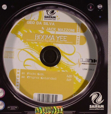 Geo Da Silva & Jack Mazzoni    Booma Yee, CD SINGLE, 2013 NEAR MINT