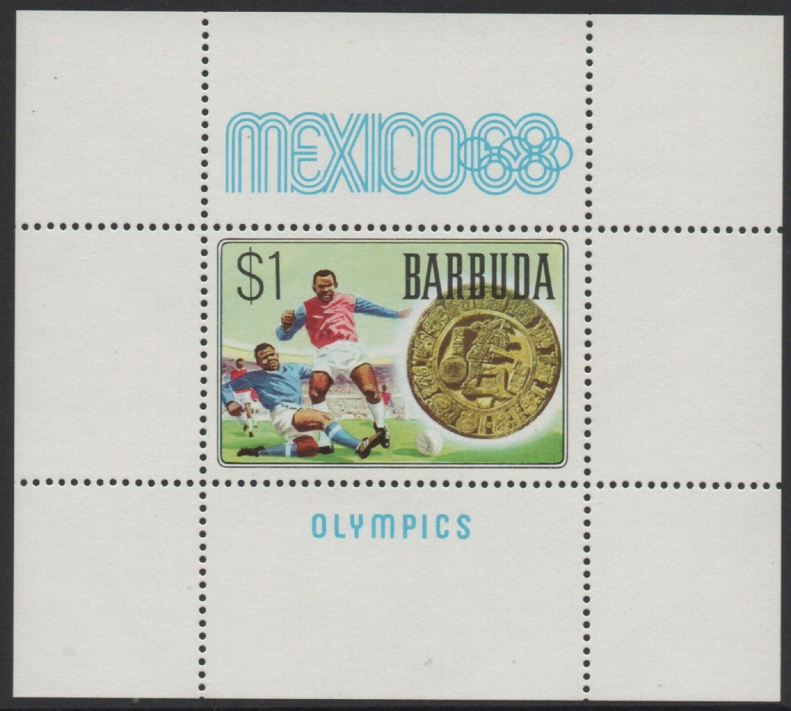 Barbuda 1968 Olympic Games in Over Max 44% OFF item handling MUH Mini Sheet Mexico