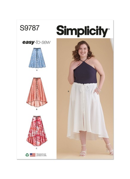 Simplicity 9787 Damenrock Schnittmuster GrößEn 20W-28W & 30W-38W-image