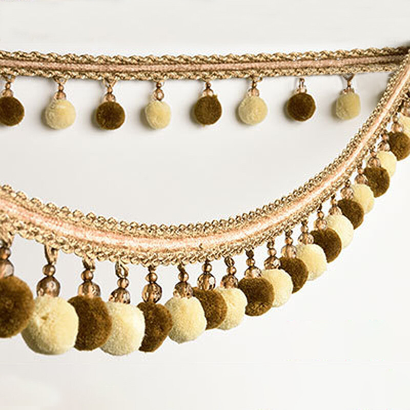 1m Curtain Trim Ribbon Pom Pom Bead Tassels Fringe Sewing Upholstery Decor Multi - Foto 7