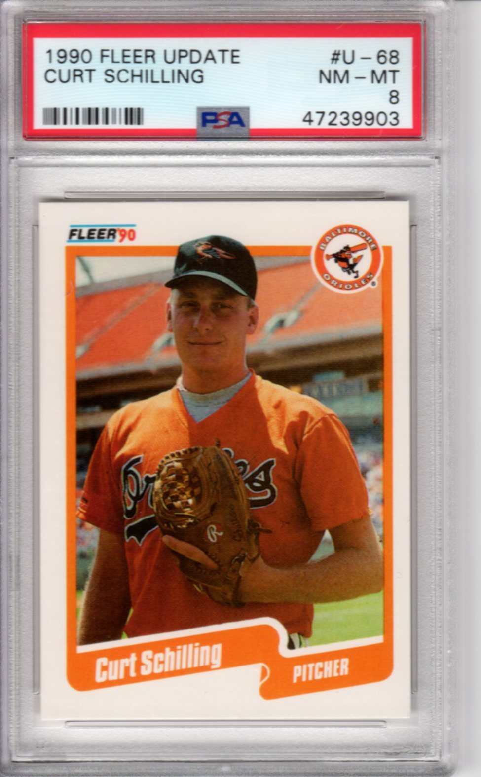 1990 Fleer Update Curt Schilling #U68 PSA 8 NM-MT Rookie RC