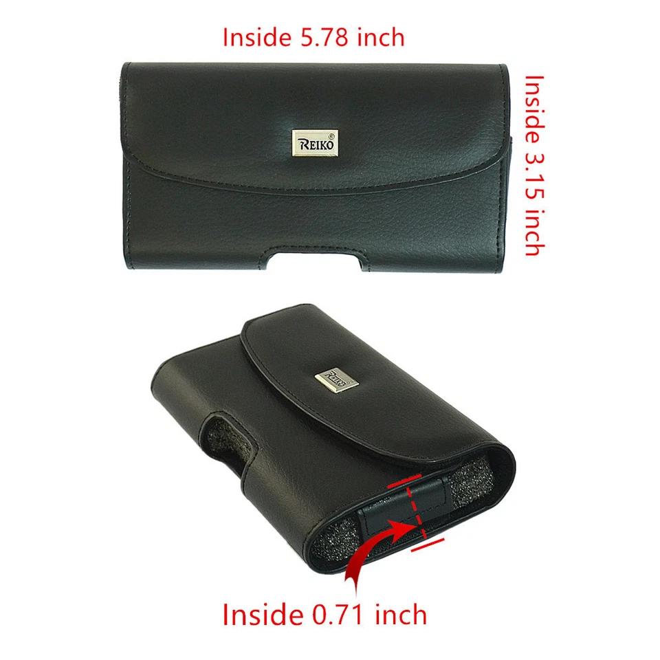 Black Reiko Leather Pouch Belt Clip Wallet Case For iPhone 6 7 8 12mini 13mini  - Image 4 of 4
