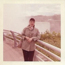 AN AMERICAN WOMAN FROM HUNGARY Vintage FOUND PHOTO Color ORIGINAL 36 52 K