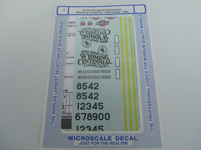 Microscale Decal 48-106 C&NW Chicago&Northwestern Wyoming Centennial C40-8 Diese