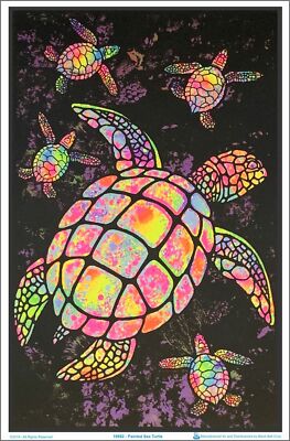 Painted Sea Turtles Blacklight Poster 23 x 35