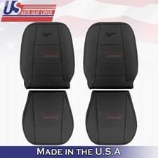 1999 To 2004 Fits Ford Mustang V6 Front Set Bottom Top Leather Seat Covers Blk