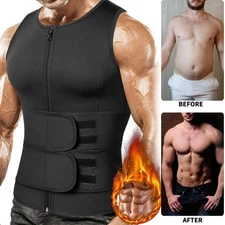 Men Waist Trainer Sauna Suits Sweat Vest Body Shaper Weight Loss Shirt Tank Tops