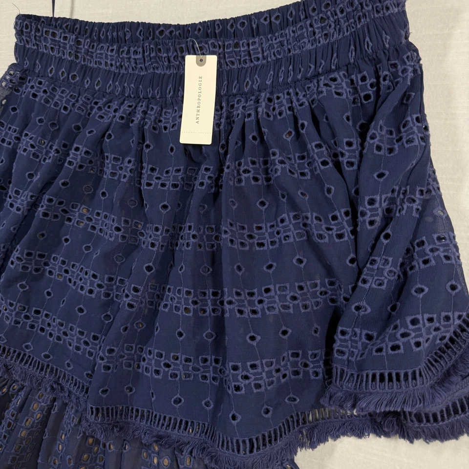 Mameluco Anthropologie para mujer pequeño azul Ranna Gill volantes en capas boho Foto 3 de 4