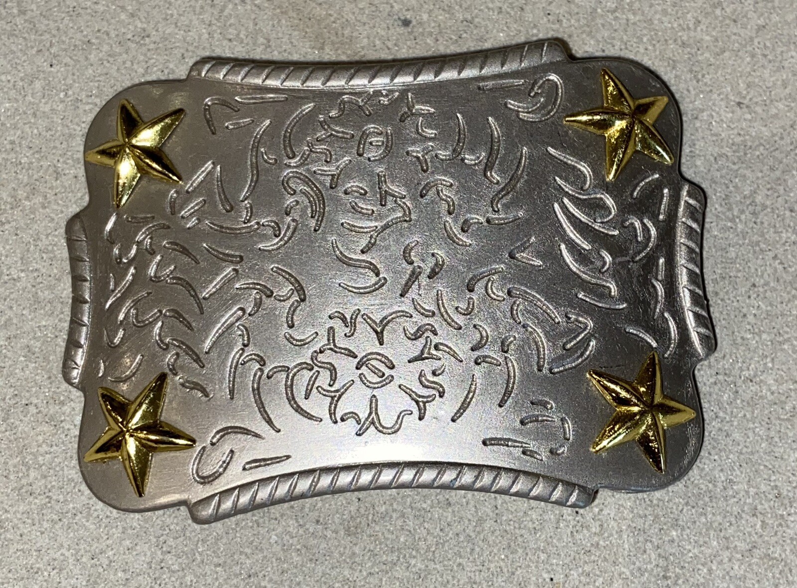 Four Gold Colored Stars Rectangular Silver Colore… - image 3