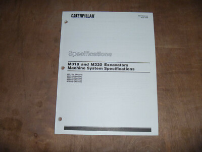 CAT Caterpillar M318 Excavator Machine Specs Shop Service Repair Manual 6WL1-