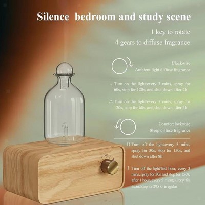 Glass and Wood Essential Oils Diffuser USB Aroma Diffuser for Hotel Home Bedroom