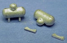 HO/HOn3 PROPANE TANKS WITH SUPPORTS WISEMAN MODEL SERVICES DETAIL PARTS #HO104 