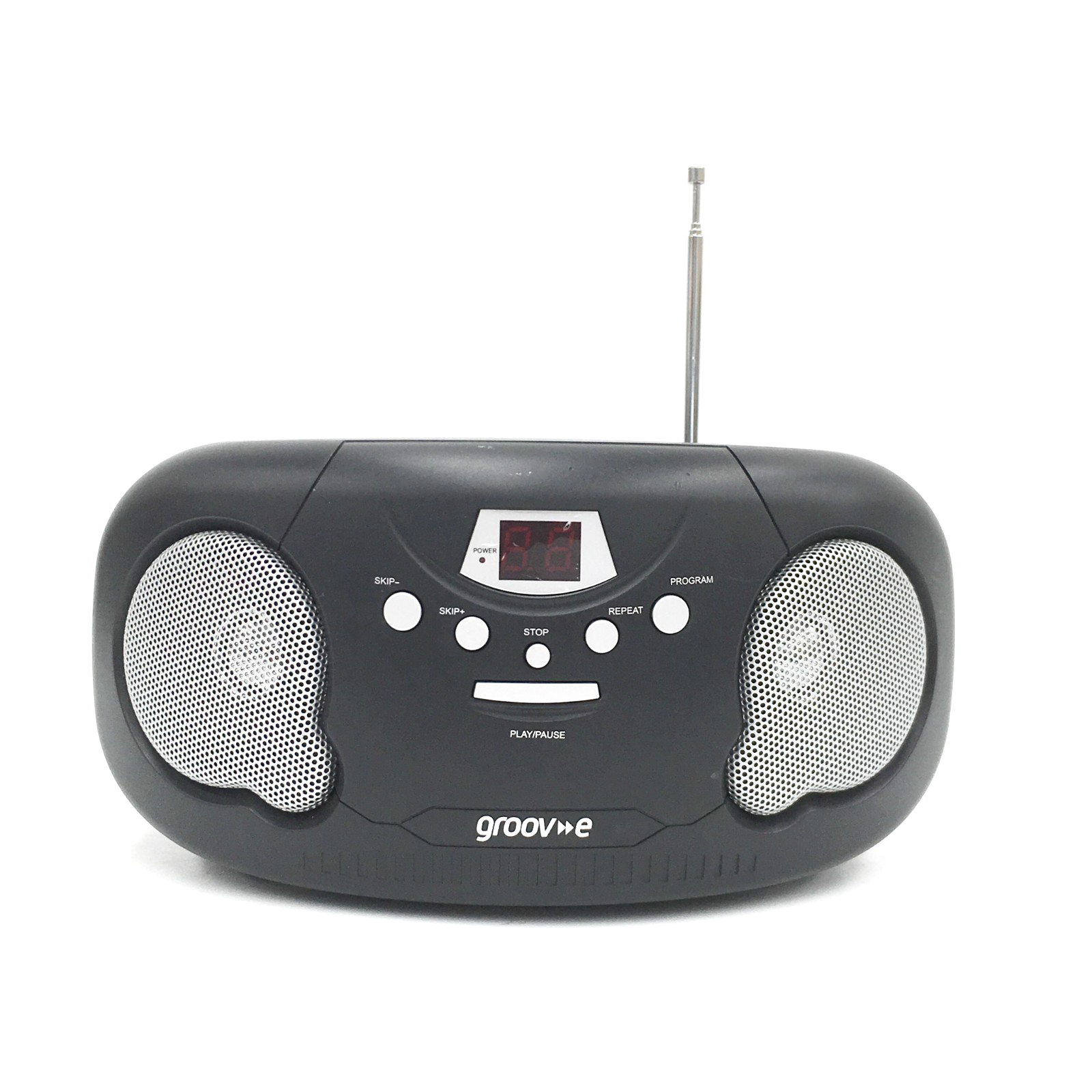 GROOVE BOOMBOX PORTABLE CD PLAYER W/ RADIO/AUX IN/HEADPHONE JACK - Black