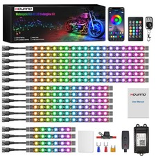 16PCS Motorcycle Magic-RGB LED Light Kits with Brake Light Turn Signal, Chasi...